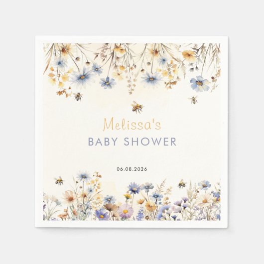 Wildflower Baby Shower Spring Servet (Voorkant)