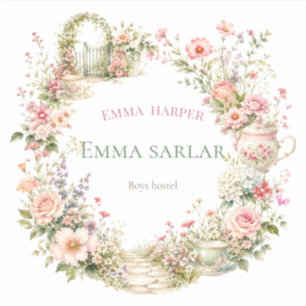Wildflower Baby Shower Stickers Mannelijke Label
