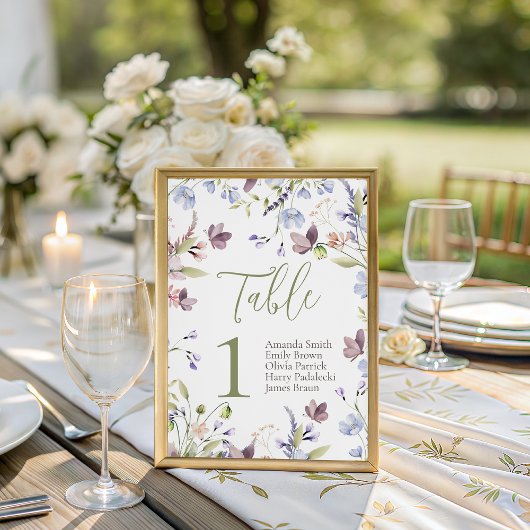 Wildflower Baby Shower Table Number Reclamebord Met Voetstuk