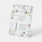 Wildflower Baby Shower Table Number Reclamebord Met Voetstuk (Voorkant)