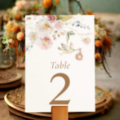 Wildflower Baby shower Tafelnummer Kaart