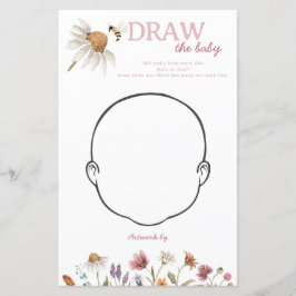 Wildflower Baby shower Teken de Baby Game