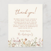 Wildflower Baby shower Terracotta bedankje Flyer (Voorkant)
