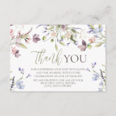 Wildflower Baby Shower Thank You Card Informatiekaartje (Voorkant)