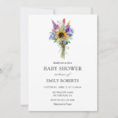 Wildflower Baby shower uitnodiging (Voorkant)
