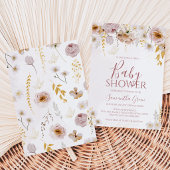 Wildflower Baby Shower Uitnodiging