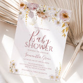 Wildflower Baby Shower Uitnodiging