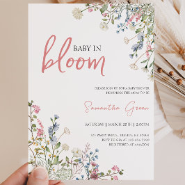 Wildflower Baby Shower Uitnodiging