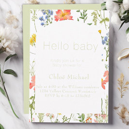 Wildflower Baby shower Uitnodiging