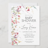 Wildflower Baby shower uitnodiging, Boho Floral Kaart (Voorkant)