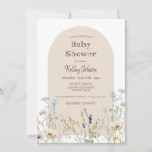 Wildflower Baby shower uitnodiging meisje (Voorkant)