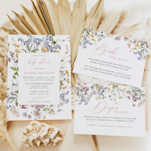 Wildflower Baby shower Uitnodiging Meisje Boho Pin