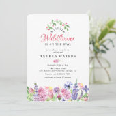 Wildflower Baby Shower Uitnodigingen (Staand voorkant)
