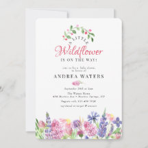 Wildflower Baby Shower Uitnodigingen