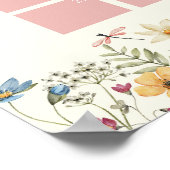 Wildflower Baby shower vervaldatum kalenderteken Poster (Hoek)