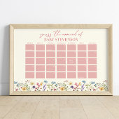 Wildflower Baby shower vervaldatum kalenderteken Poster