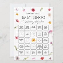 Wildflower Baby Shower Vind de Gast Bingo Spel 