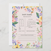 Wildflower Baby shower voorspellingen en advies Ka Kaart (Voorkant)