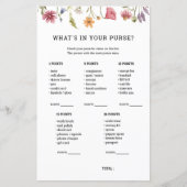 Wildflower Baby Shower Wat zit er in je tas spel (Voorkant)