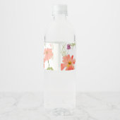 Wildflower Baby shower Waterfles Etiket (Achterkant)