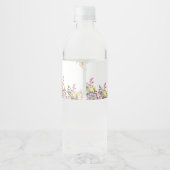 Wildflower Baby shower Waterflesetiket Waterfles Etiket (Achterkant)