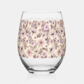  Wildflower Baby shower Wijnglas Zonder Voet (Achterkant)