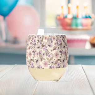Wildflower Baby shower Wijnglas Zonder Voet