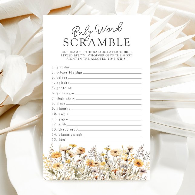 Wildflower Baby Shower Word Scramble Game (Creator heeft geüpload)