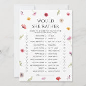 Wildflower Baby shower zou ze liever spel Kaart (Voorkant)