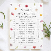 Wildflower Baby shower zou ze liever spel Kaart