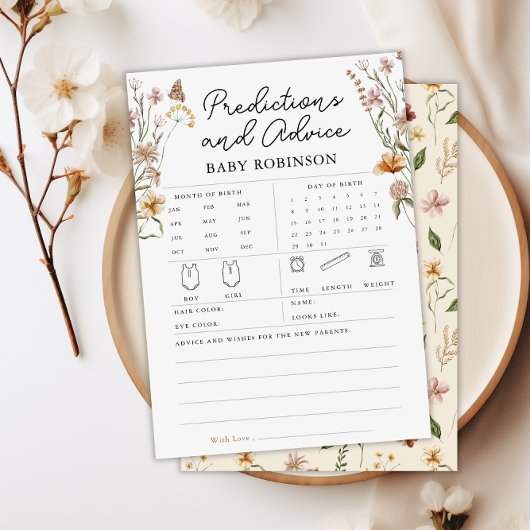 Wildflower Baby Voorspellingen Advies Boho Game Ka Kaart