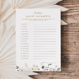 Wildflower Baby Word Scramble Downloadbare Kaart