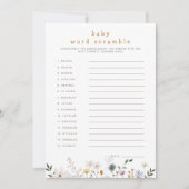 Wildflower Baby Word Scramble Downloadbare Kaart (Voorkant)
