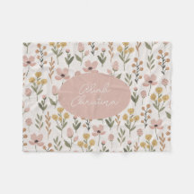 Wildflower babydeken gepersonaliseerde kinderkamer