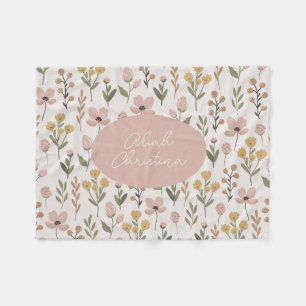 Wildflower babydeken gepersonaliseerde kinderkamer fleece deken