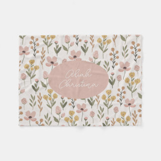 Wildflower babydeken gepersonaliseerde kinderkamer fleece deken