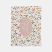 Wildflower babydeken gepersonaliseerde kinderkamer fleece deken (Voorkant)