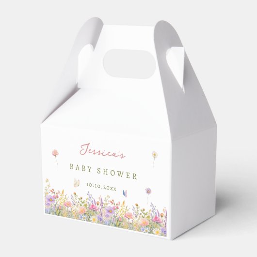 Wildflower babyfeest bedankdoosjes (Voorkant Zijde)