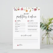 Wildflower-babyfeestje voorspellings- en advieskaa (Staand voorkant)