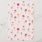 Wildflower-babyfeestje voorspellings- en advieskaa (Achterkant)