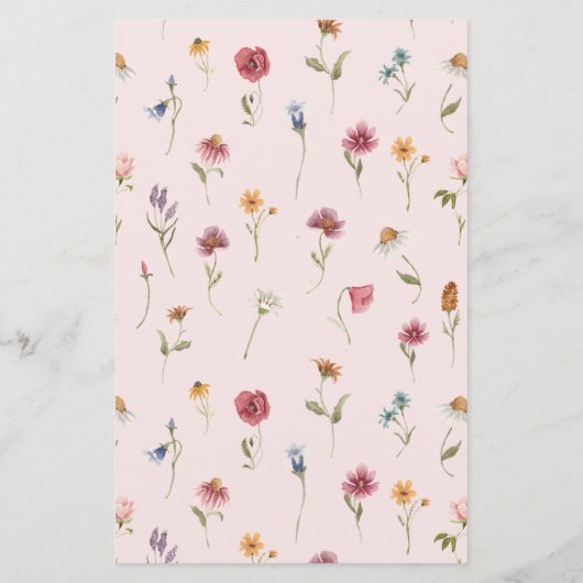 Wildflower-babyfeestje voorspellings- en advieskaa (Achterkant)