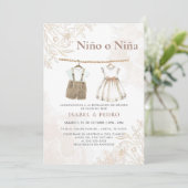 Wildflower Babykleding Spaans Geslacht Onthulling Kaart (Staand voorkant)