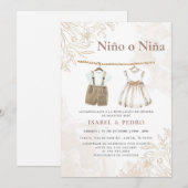 Wildflower Babykleding Spaans Geslacht Onthulling Kaart (Voorkant / Achterkant)