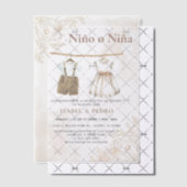 Wildflower Babykleding Spaans Geslacht Onthulling Vellum Uitnodigingen (Offset (Uitnodiging))