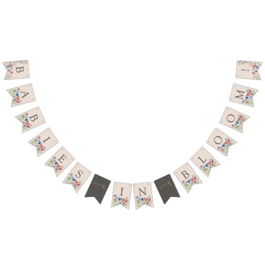 Wildflower Baby's in Bloom Garland Baby shower Vlaggetjes (Alle)