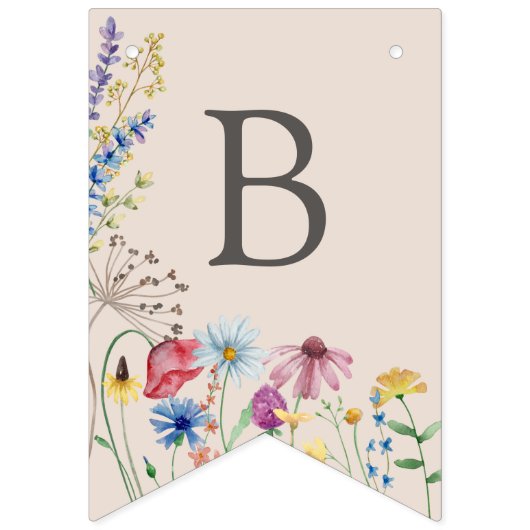Wildflower Baby's in Bloom Garland Baby shower Vlaggetjes (Eerste vlag)