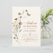 Wildflower Baby's in Bloom Twins Baby shower Kaart (Staand voorkant)