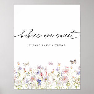 Wildflower Baby's zijn zoet Neem een traktatie Poster