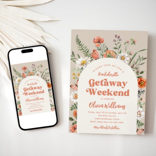 Wildflower Bachelorette Weekend Uitnodiging