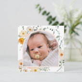 Wildflower Baptism Dank u kaart (Staand voorkant)